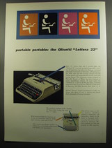 1953 Olivetti Lettera 22 Typewriter Ad - Portable portable: The Olivetti  - £14.65 GBP