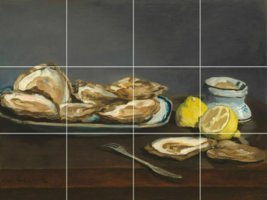 Still Life Oysters And Lemons Edouard Manet ceramic tile mural backsplash - £46.65 GBP+