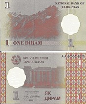 Tajikistan P10a, 1 Dram, Sadriddin Ayni Opera and Theatre, Dushanbe, UNC... - $1.22