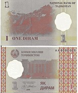 Tajikistan P10a, 1 Dram, Sadriddin Ayni Opera and Theatre, Dushanbe, UNC... - $1.66 CAD