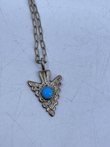Vintage Native American Southwest Sterling Silver Arrowhead Necklace &quot;HT&quot; Signed - £58.83 GBP