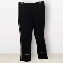 Tahari cropped navy blue slacks with white piping size 8 - £26.47 GBP