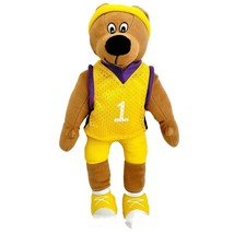 B.J. Toy Co Basketball Bear Plush Toy 16&#39;&#39; Tan Yellow Jersey #1 Sweatband Shoes - £11.17 GBP