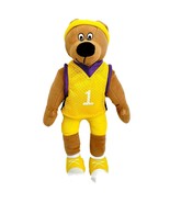 B.J. Toy Co Basketball Bear Plush Toy 16&#39;&#39; Tan Yellow Jersey #1 Sweatban... - £11.12 GBP