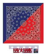 USA MADE Hav-A-Hank NAVY BLUE&amp;RED Bandana PAISLEY Face Mask Neck SCARF H... - $13.94 CAD