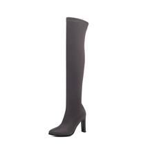 Plus size 34-43 New women boots high heels stretch over the knee boots fashion l - £62.30 GBP
