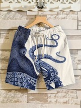 Men&#39;s Japanese Art Octopus Graphic Printed Casual Shorts - £18.55 GBP