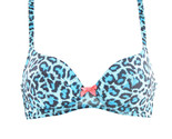 L&#39;AGENT BY AGENT PROVOCATEUR Womens Bra Animal Printed Padded Blue Size 32B - £23.00 GBP