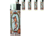 Tarot Card D22 Lighters Set of 5 Electronic Refillable Butane XXI The Wo... - $15.79