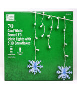 HOME ACCENTS HOLIDAY 1000 006 487 70CT COOL WHITE LED ICICLE W/FLAKES - ... - $17.58