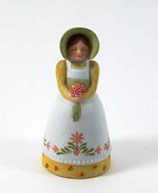 Avon Country Girl Porcelain Bell Has A Bonnet On With Flowers 1985 Vintage - £4.73 GBP