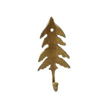 Vintage Solid Brass Pine Tree Wall Mounted Coat Hook - £26.49 GBP