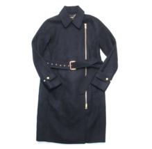 NWT J.Crew Belted Zip Trench Coat in Navy Blue Melton Wool Asymmetrical Zip 0 - £157.78 GBP