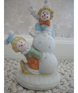  Figurine of 2 Clowns playing atop a circus ball (#0441) - £15.68 GBP