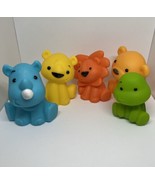 5 Infantino Rubber Bath Tub Toys Animal Lot Lion Turtle Rhino Bear - €10,39 EUR