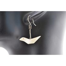 Vintage Sterling Silver Native American MOP Wire Earrings - $45.54