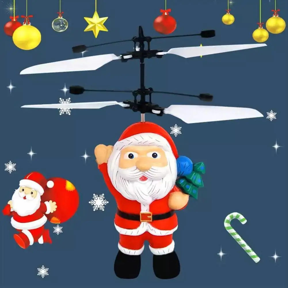Santa Claus Mini Drone RC Helicopter Aircraft Mini Drone Fly Flashing Helicopter - £7.98 GBP
