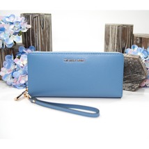 Michael Kors French Blue Zip Around Continental Travel Wallet Wristlet NWT - £110.26 GBP