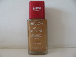 Revlon Age Defying Makeup SPF 15 for Dry Skin #17 Rich Tan 1.25 oz NWOB - £10.68 GBP