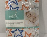 Aden + Anais changing pad cover white orange blue grey stars 33&quot; x 17&quot; c... - £7.75 GBP
