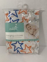 Aden + Anais changing pad cover white orange blue grey stars 33&quot; x 17&quot; c... - $9.89