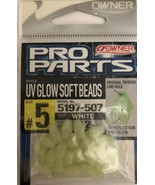 OWNER #5197-507 UV GLOW SOFT BEADS WHITE #5 22 PCS-RARE-BRAND NEW-SHIP N... - $10.77