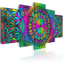 Tiptophomedecor Stretched Canvas Zen Art - Mandala: Peacock Feathers - Stretched - £71.92 GBP+
