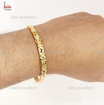 18 Kt Real Solid Yellow Gold Byzantine Hallmark Men&#39;s Bracelet 10.5 g Wi... - $1,619.50