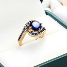 Trendy Sapphire Zircon Ring  Perfect Birthday Gift - £43.80 GBP