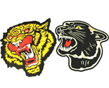 Roaring Black Panther 8" Bengal Tiger Back Patch Large Embroidered Iron On 2 Pcs - $44.25