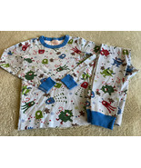 Hanna Andersson Boys Blue Red Monsters Candy Canes Snug Long Sleeve Paja... - $450.19 MXN