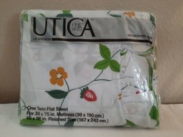 VTG Utica By J P Stevens Twin Flat Sheet Ruffle Strawberry Patch II Seal... - £22.04 GBP