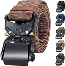Tactical Belts for Men,Military Hiking Rigger 1.5&quot; Nylon Web Work Belt with Heav - £20.78 GBP