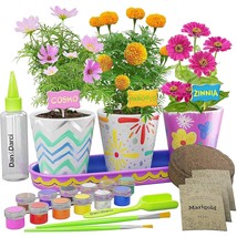Paint &amp; Plant Stoneware Flower Gardening Kit - Gifts For Girls &amp; Boys Ages 4 -12 - £52.26 GBP