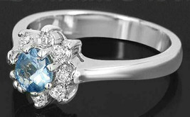 0.25ct Diamond Blue Topaz 14k White Gold Engagement Ring Thanks Giving Day - £546.88 GBP