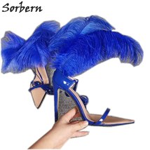 Ther sandal sexy pointed toe slingbacks ankle straps party cosplay shoes stilettos high thumb200