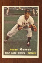 Vintage 1957 Baseball Card Topps #58 Ruben Gomez New York Giants Pitcher - £7.84 GBP