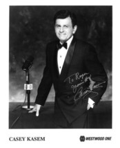 Casey Kasem Signed B&amp;W 8x10 Photo-To  Roger, Your #1  (Top 40/Shaggy Rogers Scoo - £54.53 GBP