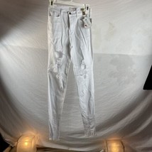 Vibrant MIU Jeans Women Size 9 w28 White Distressed Skinny Jegging p1213 - £8.45 GBP