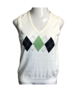 Tehama V-Neck Sweater Vest ~ Sz M ~ Off White ~ Sleeveless ~ Stretch - £10.74 GBP