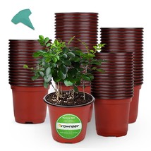 120 Packs 4 Inches Plastic Plant Nursery Pots With 15 Pcs Plant Labels, Seed Sta - £20.82 GBP