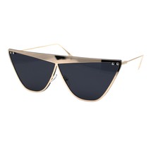 Womens Retro Fashion Sunglasses Flat Top Gold Metal Trapezoid Frame UV 400 - £10.32 GBP