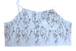 NWOT SHEIN CURVE 4XL WOMENS CROP TOP WHITE 3D PEDALS GOLD EMBROIDERY SPA... - £15.69 GBP
