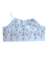 NWOT SHEIN CURVE 4XL WOMENS CROP TOP WHITE 3D PEDALS GOLD EMBROIDERY SPA... - £15.73 GBP