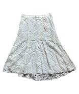 Rebecca Taylor Cream White Lace Fluted Midi Skirt size 6 NEW Tags Ribbon... - $94.89 CAD
