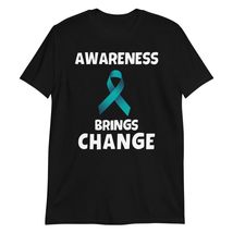 Awareness Brings Change Stop Violence Sexual Assault Awareness T-Shirt Black - £15.46 GBP+