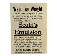 Scott&#39;s Emulsion Weight Medicine 1894 Advertisement Victorian Medical AD... - $369.57 MXN