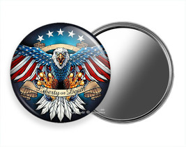 Patriotic American Bald Eagle Flag Wings Hd Pocket Purse Makeup Mirror Gift Idea - £11.76 GBP+