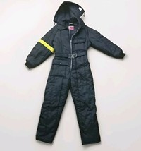 Vtg Snowmobile Suit JC Penny Teen 16 Black Zip Up Hooded W Pockets Full ... - $34.64
