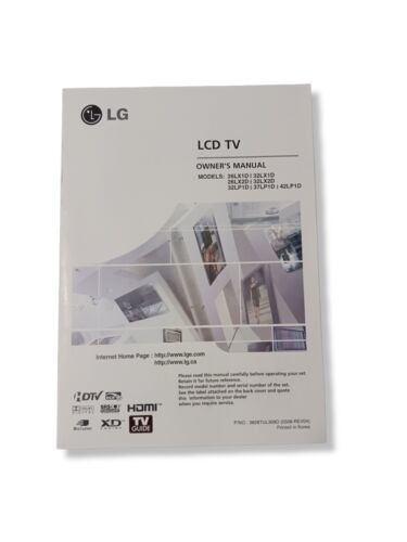 Owner's Manual LG 26LX1D 32LX1D 26LX2D 32LX2D 32LP1D 42LP1D guide replacement - $19.75